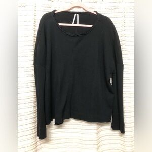 Anthropologie Waffle Knit Raw Hem Top